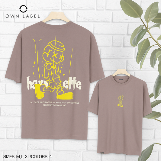 Graphic Tee With Puppet Print And Motivational Quote
