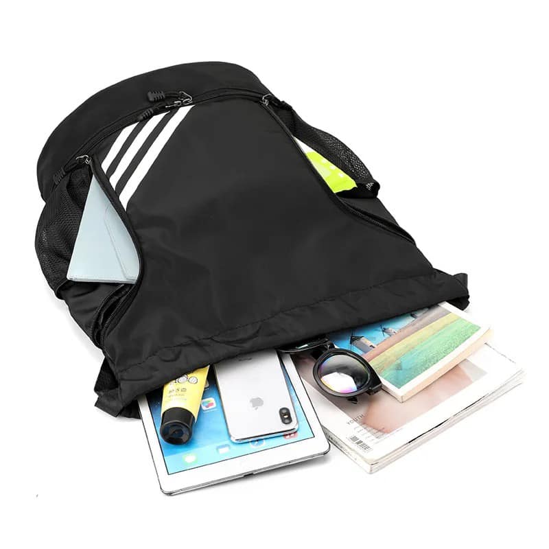 Unisex Sports Drawstring Gym Bag with Shoe Compartment