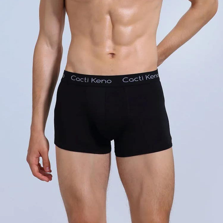 4pcs Mens Cotton Boxer Briefs With 3D Support Pouch And Soft Elastic Waistband