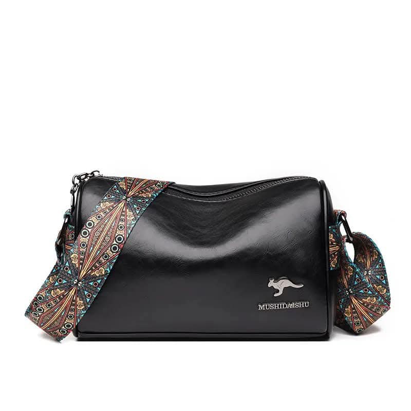 PU Leather Crossbody Bag with Tribal Strap