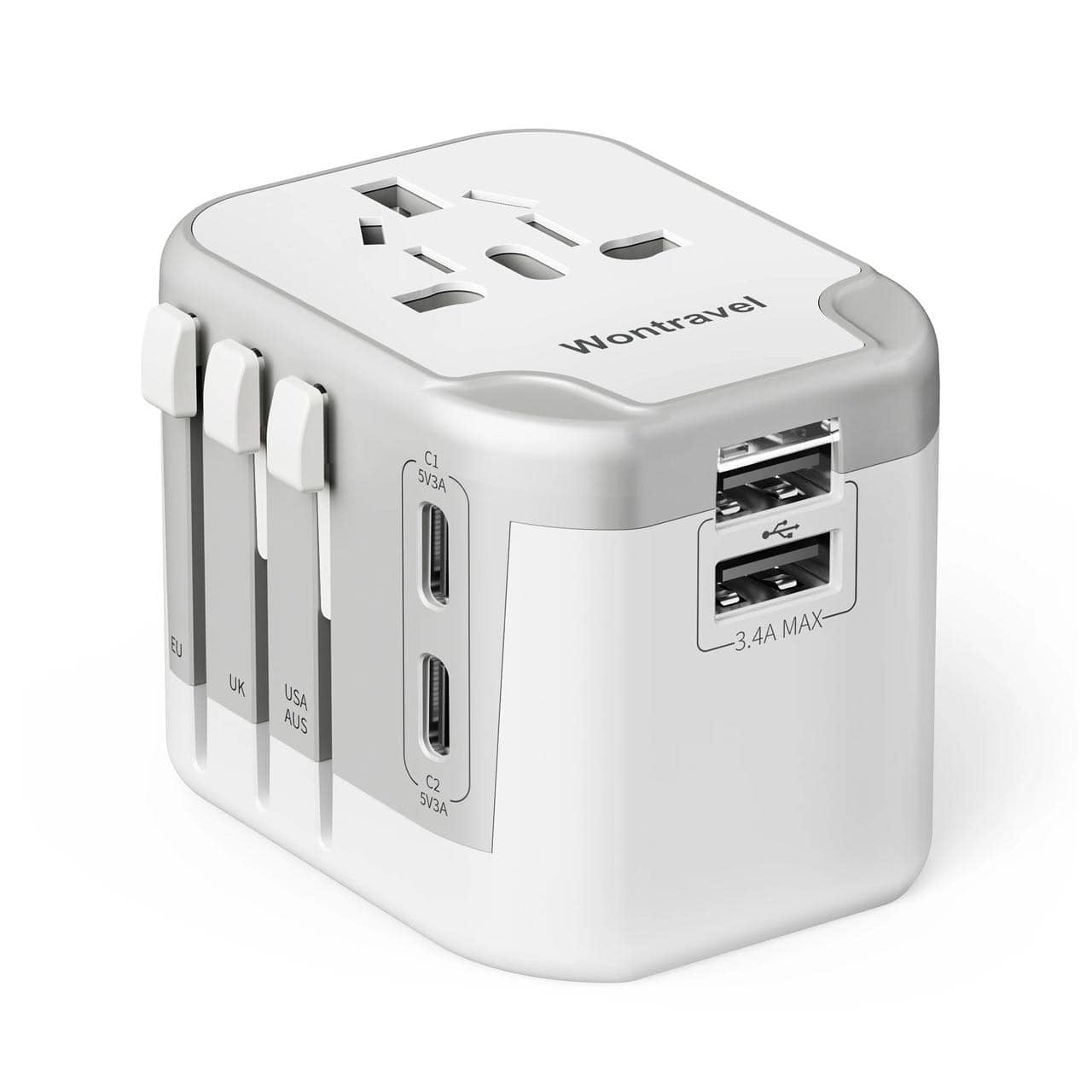 35W Universal Travel Adapter With USB C And Quick Charge Ports