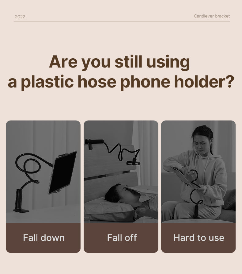 Adjustable Phone Holder Arm Stand – 360° Rotating Long Arm with Desk Clamp