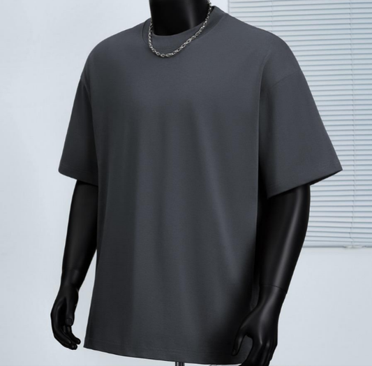 Men's Oversized Cotton T-Shirt 300GSM – Charcoal Grey