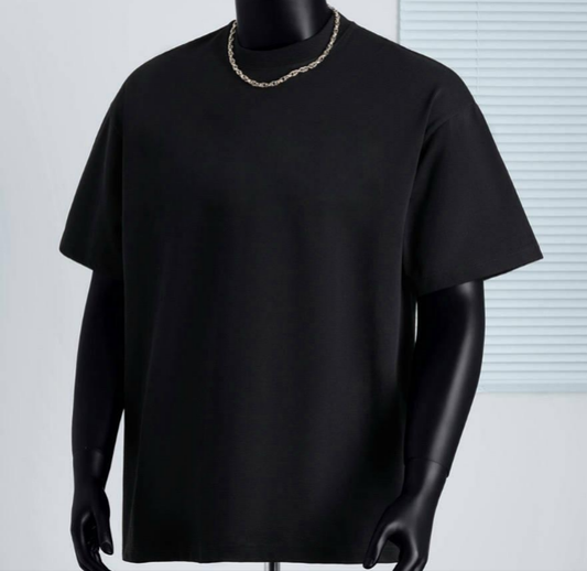 Men's Oversized Cotton T-Shirt 300GSM – Black