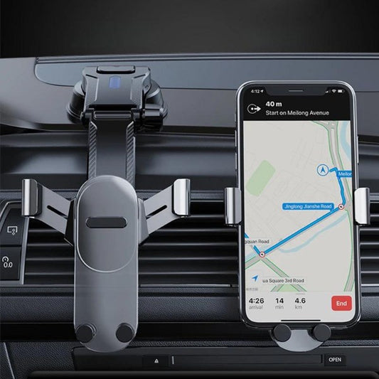 Adjustable Car Dashboard Phone Holder – Long Arm Mount with Suction Cup & Gravity Grip