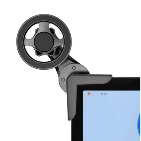 Rotating Steering Wheel Phone Holder - Clip-On Mount for Laptop or Monitor Edge
