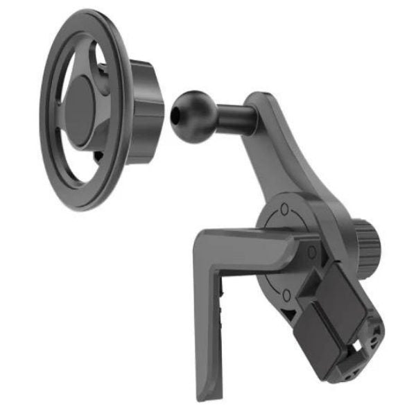 Rotating Steering Wheel Phone Holder - Clip-On Mount for Laptop or Monitor Edge
