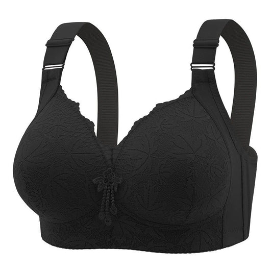 Full-Coverage Lace Bra – Wireless Lift with Wide Strap Support