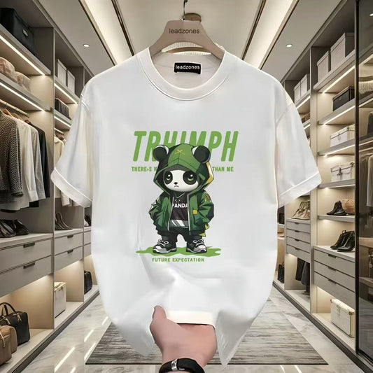 Triumph Panda Graphic Cotton T-Shirt – Street Style with Attitude and Motivation
