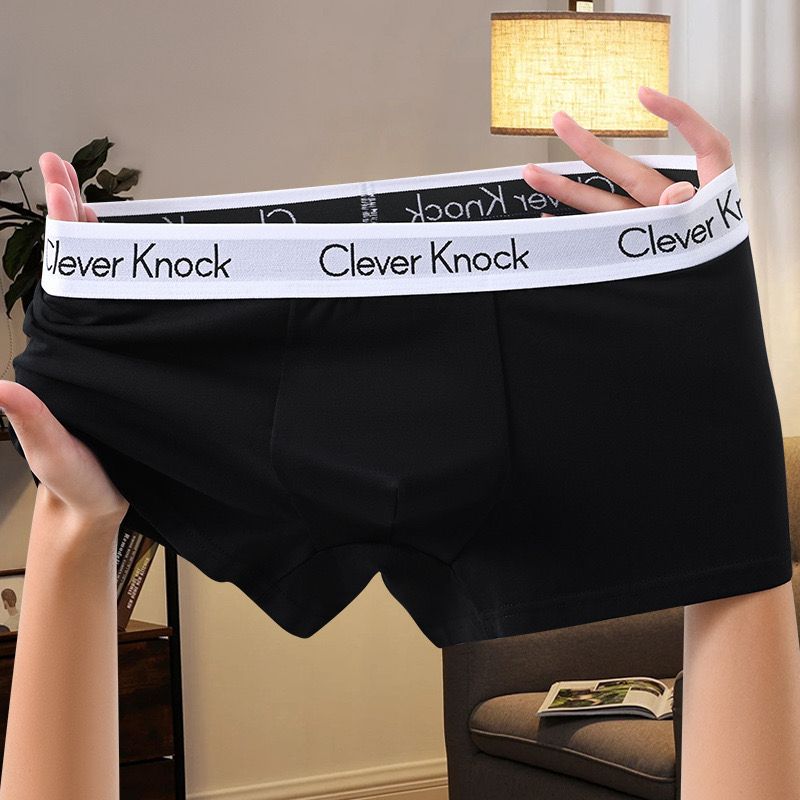 Clever Knock 100% Premium Cotton Boxer Briefs for Men – 6 Color Options