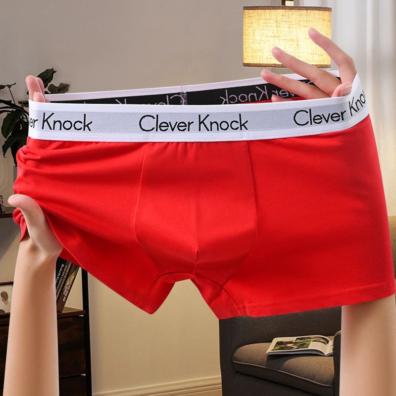 Clever Knock 100% Premium Cotton Boxer Briefs for Men – 6 Color Options