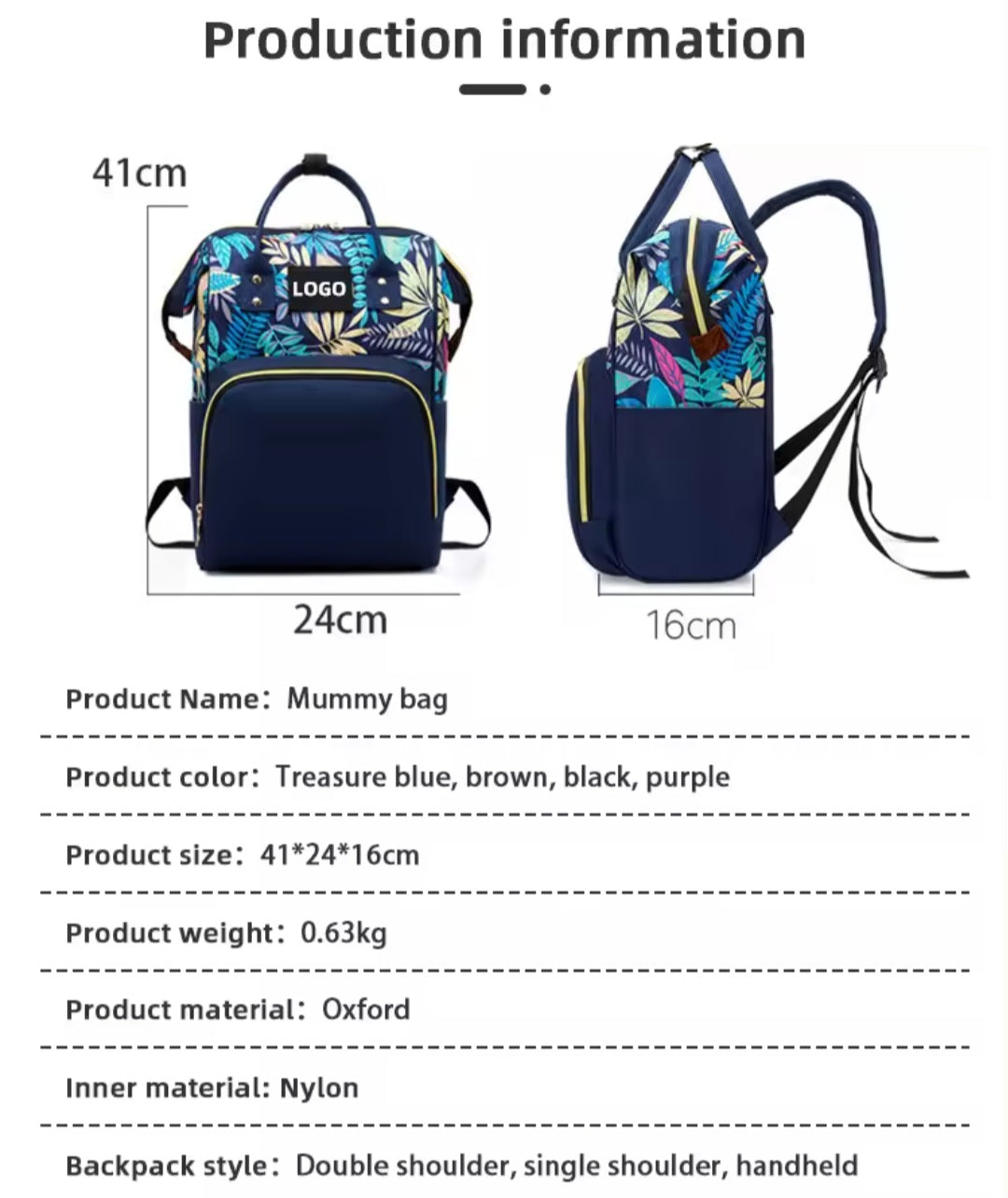 Multi-Function Mummy Diaper Backpack – Oxford Fabric Baby Care Bag