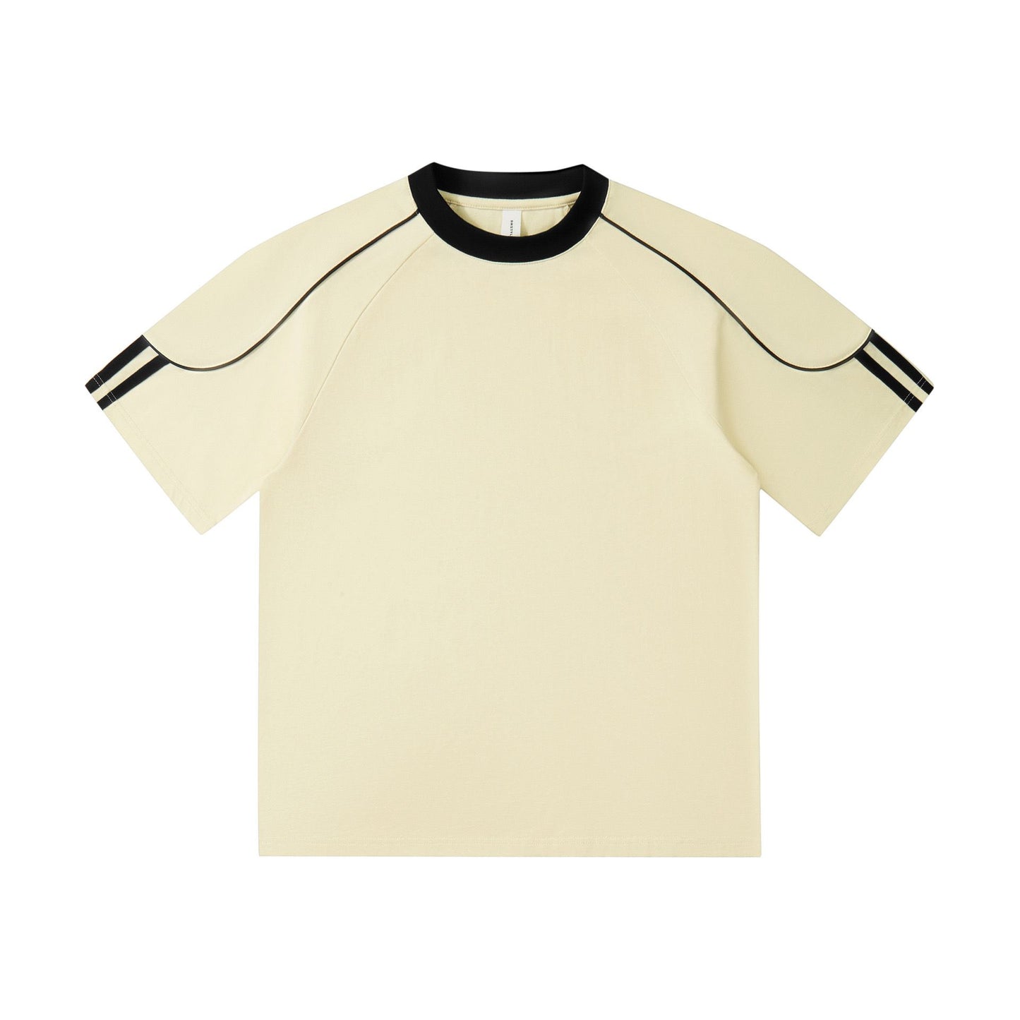 Cotton Athletic Tee With Stripe Detail On Sleeves 260GSM